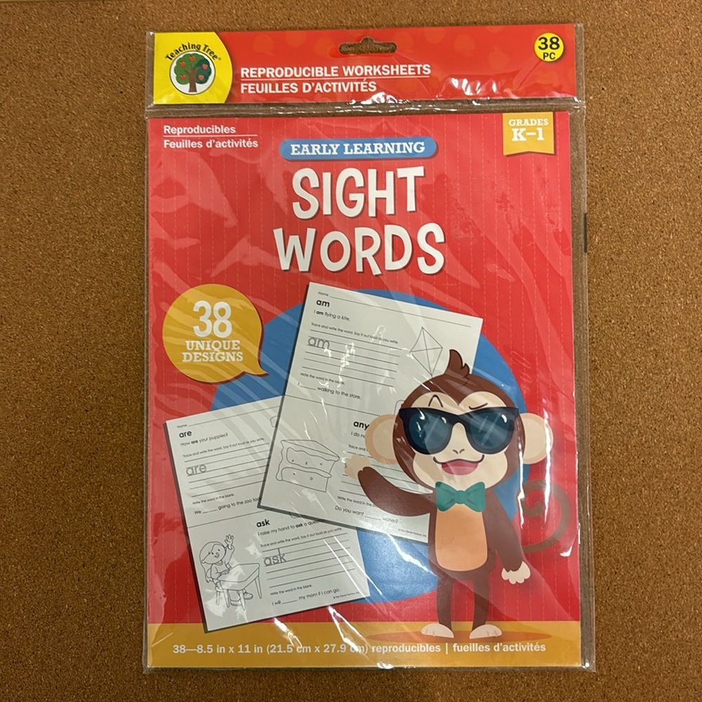 Teaching Tree 38 Designs Reproducible Worksheets Sight Words New Grades K-1 NEW